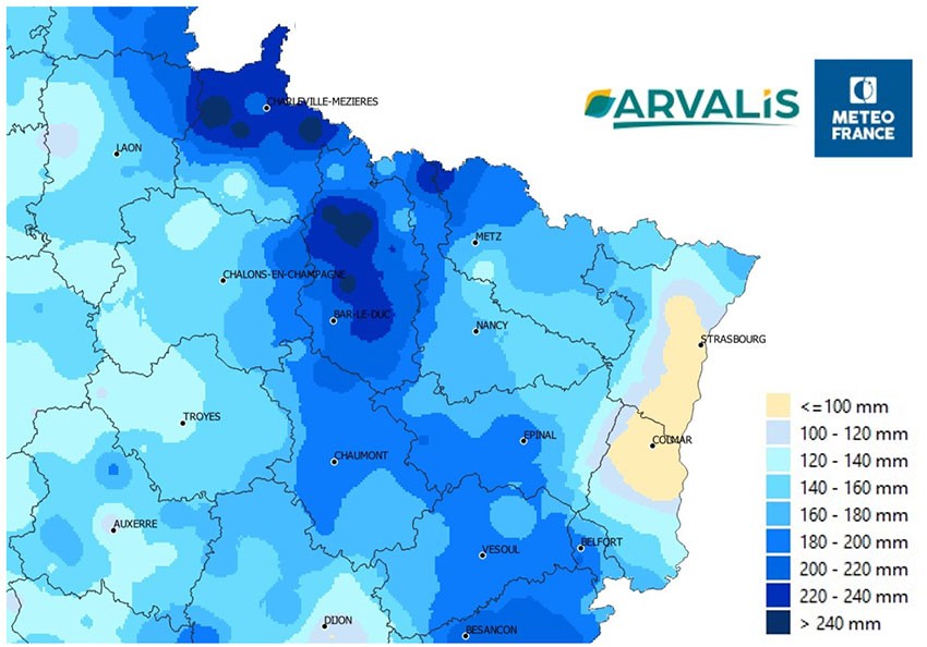 Carte 1 : Pluies du 1er mars au 30 avril 2023